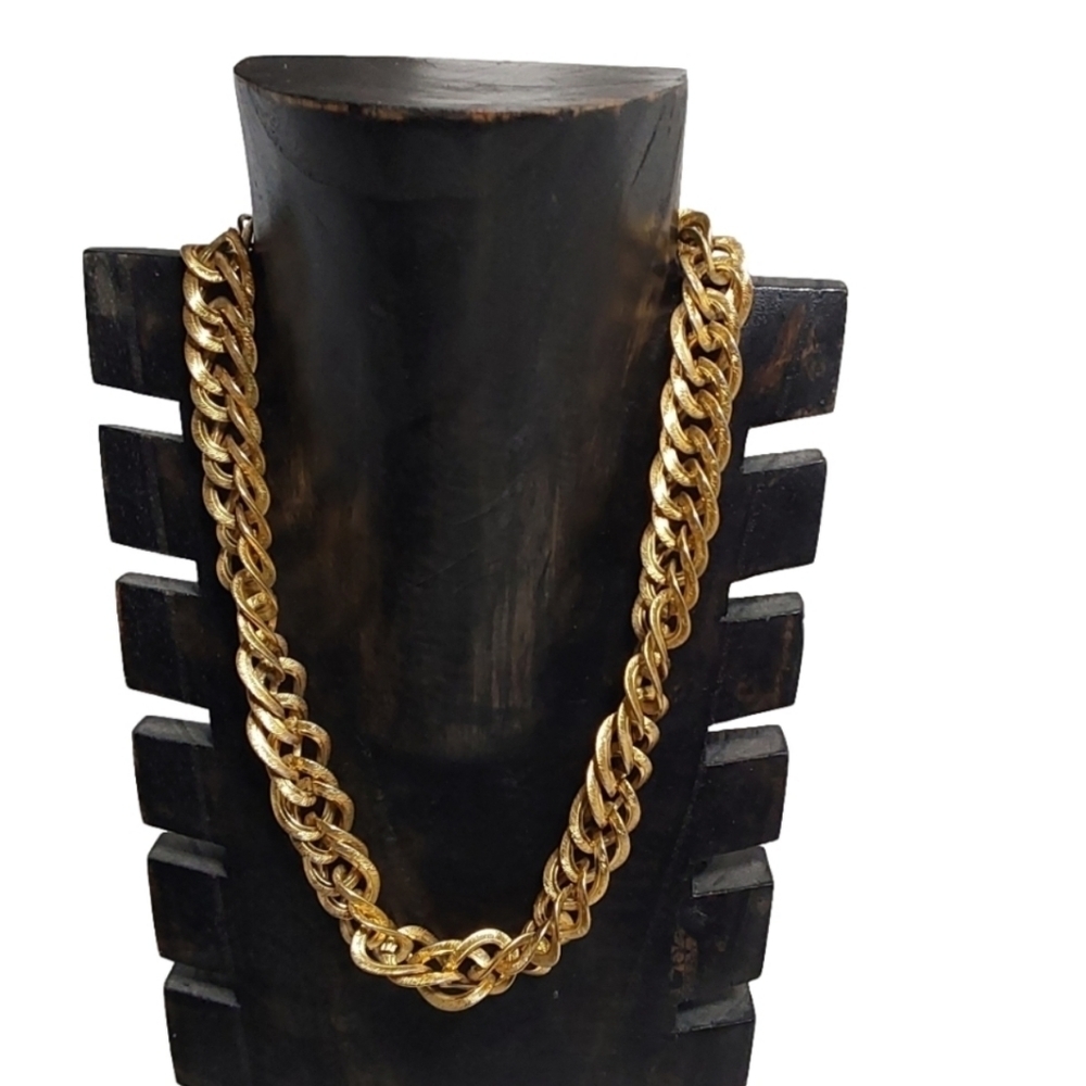 Napier VINTAGE YELLOW GOLD CUBAN CHAIN LINK UNISEX NECKLACE